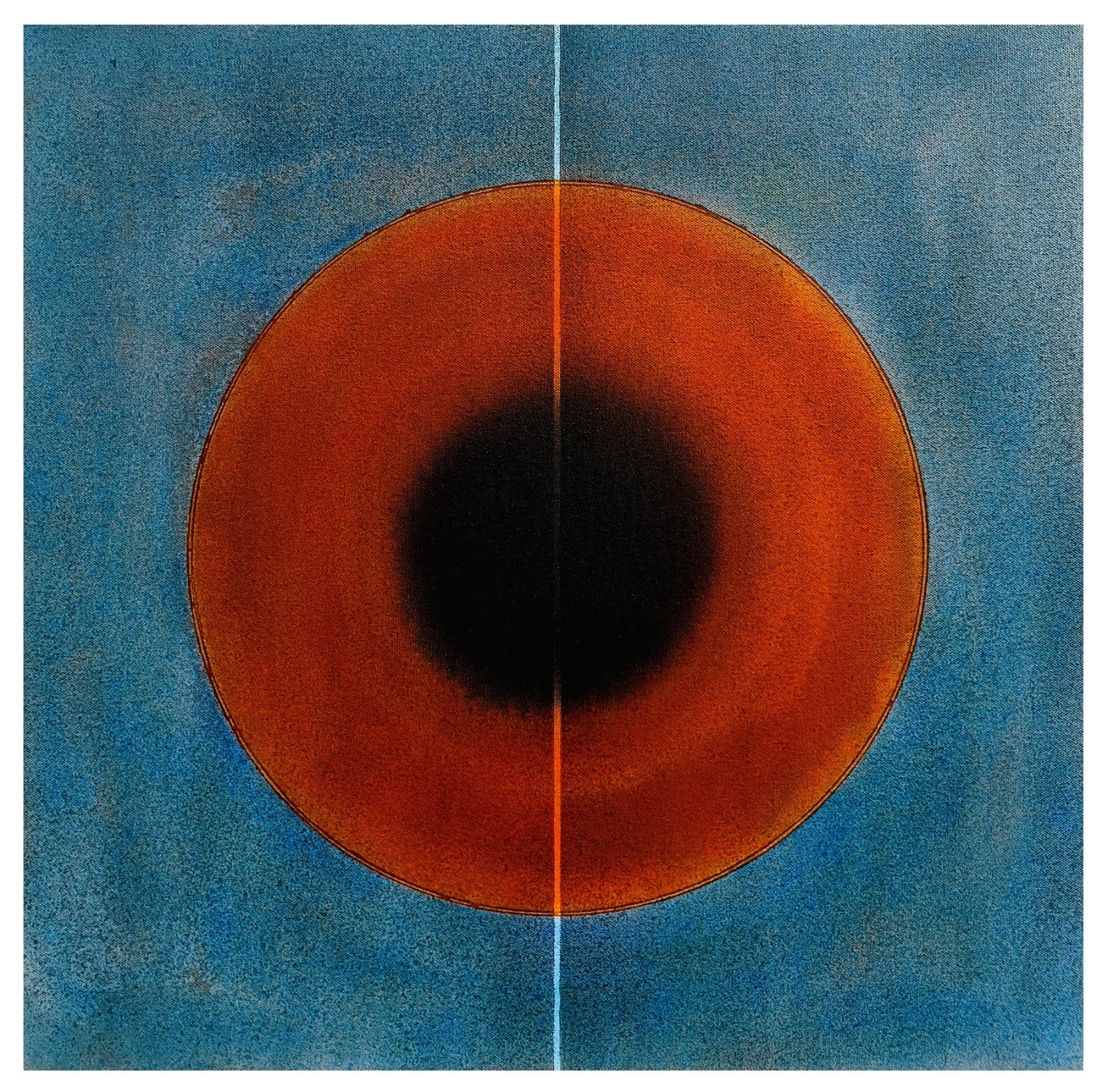 Blue Between the Lines by Pradeep Ahirwar — mixed media, original Indian artwork.