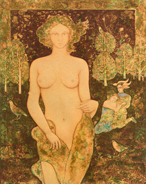 Beauty & the Beasts — Etching by Sakti Burman