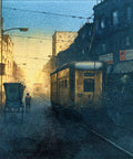 Tram — Acrylic Painting by Sudipta Karmakar