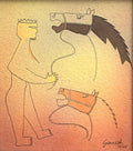 Horse and Man — Watercolour Painting by Ganesh Basu