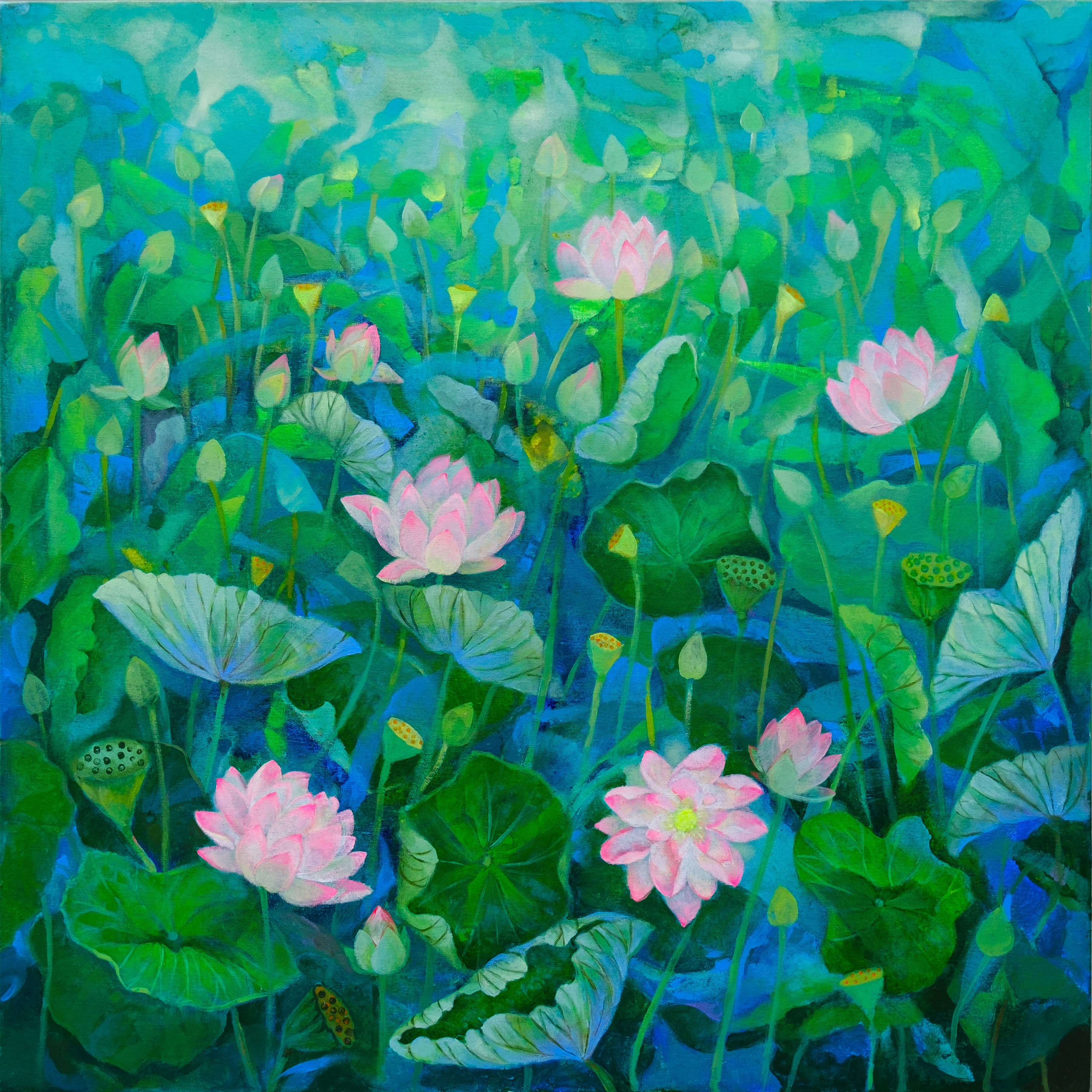 Untitled (Lotus Pond in Blue and Green)