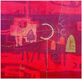 Construction on Red - II — Acrylic Painting by Bharat Kumar Jain