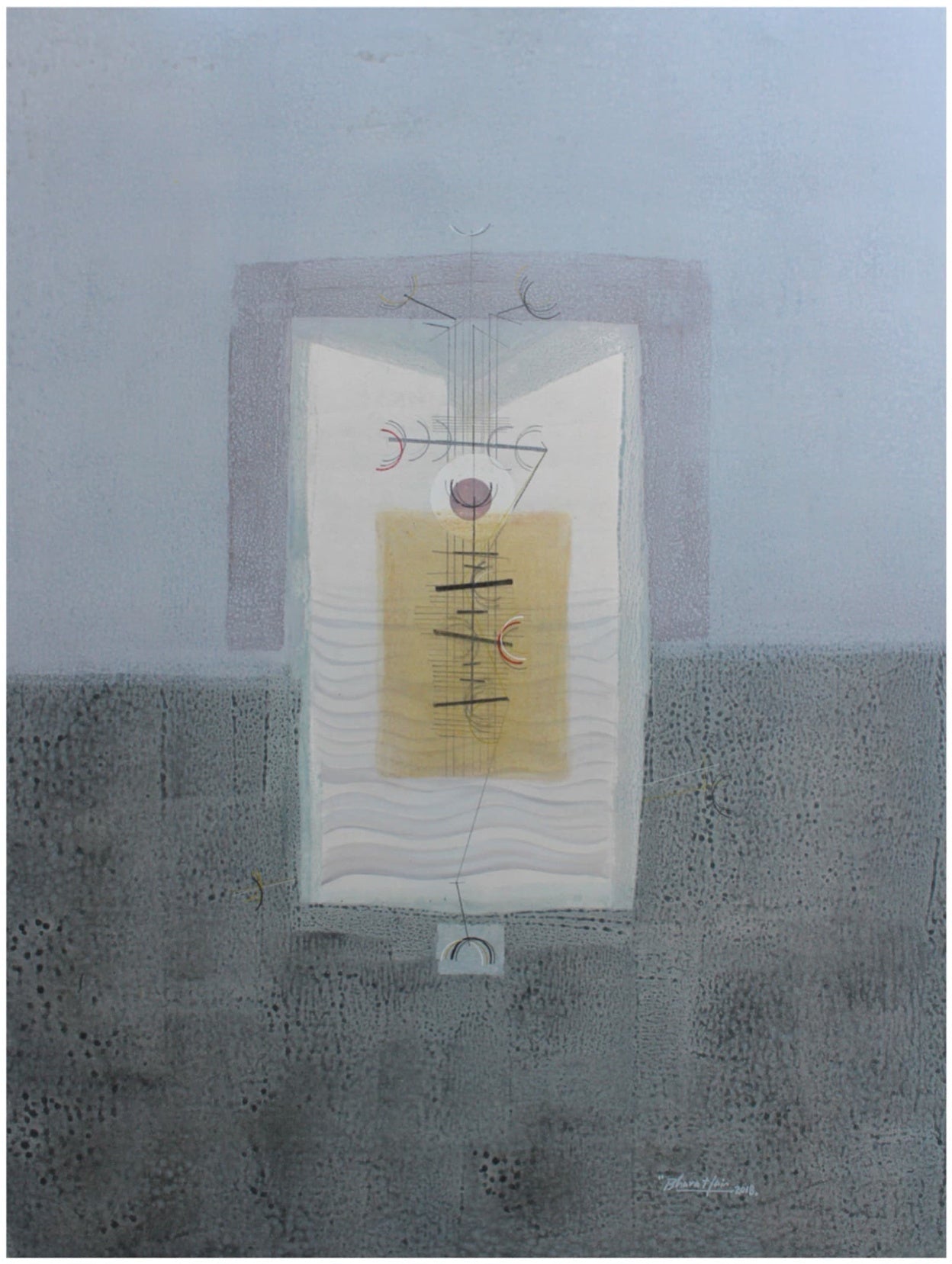 On Going by Bharat Kumar Jain — mixed media, original Indian artwork.