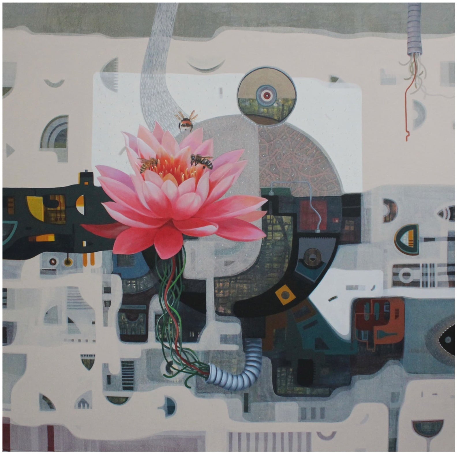 Addiction of Technology by Bharat Kumar Jain — mixed media, original Indian artwork.