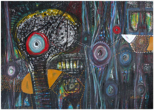 Behind the Nature — Mixed-Media Painting by Bharat Kumar Jain